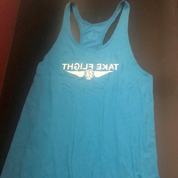 *New, XL-Blue tank top: w/the words: Take Flight. - Picture 2 of 4